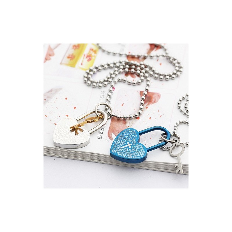 Fashion Bible Love Lock And Key Sweetheart Titanium Necklaces Pendants Fashion Bible Love Lock And Key Sweetheart Titanium Necklaces Pendants