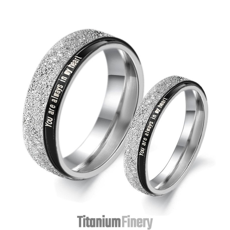 Dependable Performance Black Titanium Ring For Lovers