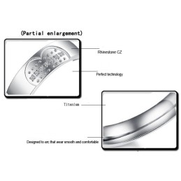 High Quality Sweetheart Titanium Ring For Lovers With Rhinestone