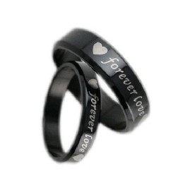 Stable Quality Black Titanium Ring For Lovers