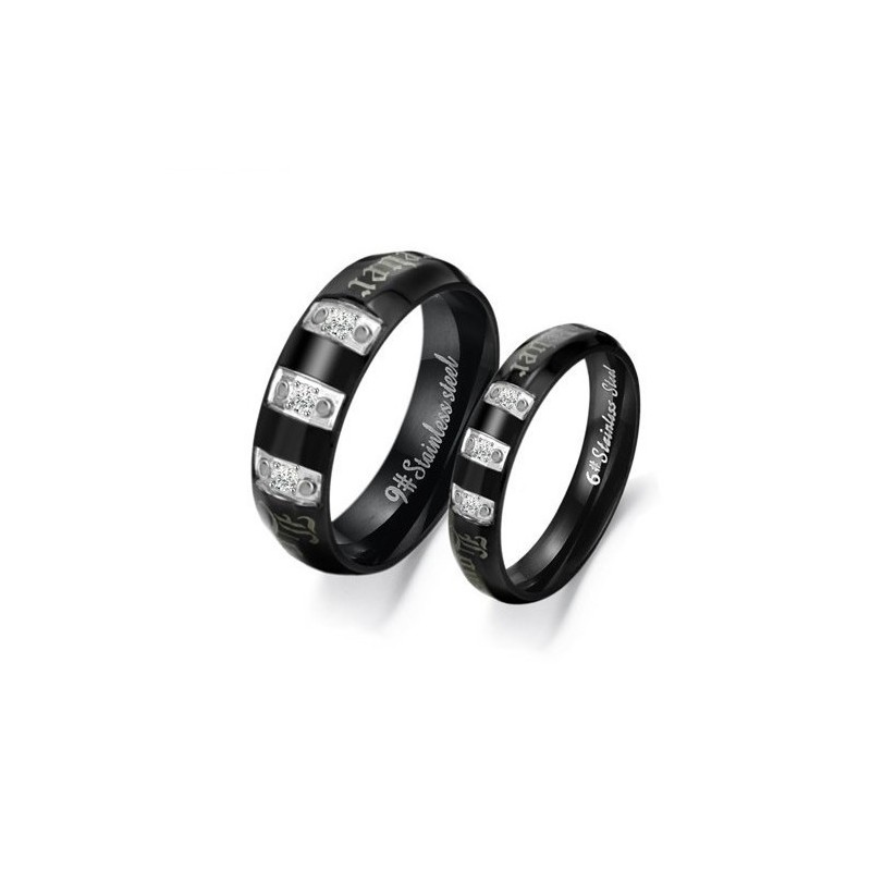 Complete In Specifications Black Titanium Ring For Lovers With Rhinestone Complete In Specifications Black Titanium Ring For Lovers With Rhinestone