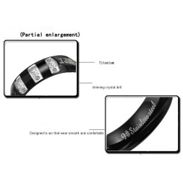 Complete In Specifications Black Titanium Ring For Lovers With Rhinestone