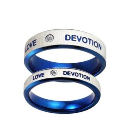 Stable Quality Blue Titanium Ring For Lovers