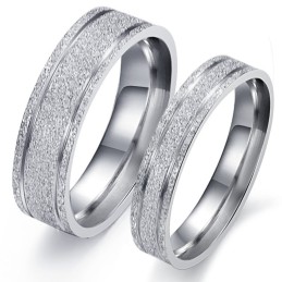 Durable In Use Pearl Sand Titanium Ring For Lovers