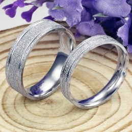 Durable In Use Pearl Sand Titanium Ring For Lovers