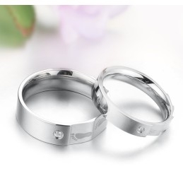 High Quality Layering Titanium Ring For Lovers With Rhinestone