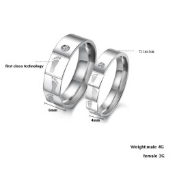 High Quality Layering Titanium Ring For Lovers With Rhinestone