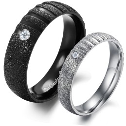 Stable Quality Pearl Sand Titanium Ring For Lovers