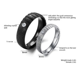 Stable Quality Pearl Sand Titanium Ring For Lovers