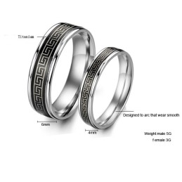 Easy To Use Black Titanium Ring For Lovers