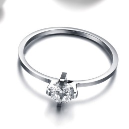 Dependable Performance Titanium Ring For Lovers With Rhinestone