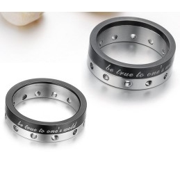 Complete In Specifications Black Titanium Ring For Lovers