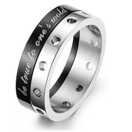 Complete In Specifications Black Titanium Ring For Lovers