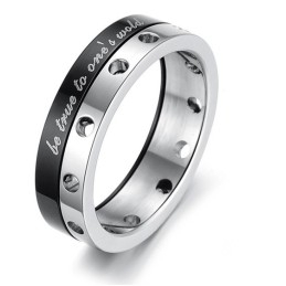 Complete In Specifications Black Titanium Ring For Lovers