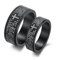 High Quality Cross Titanium Ring For Lovers