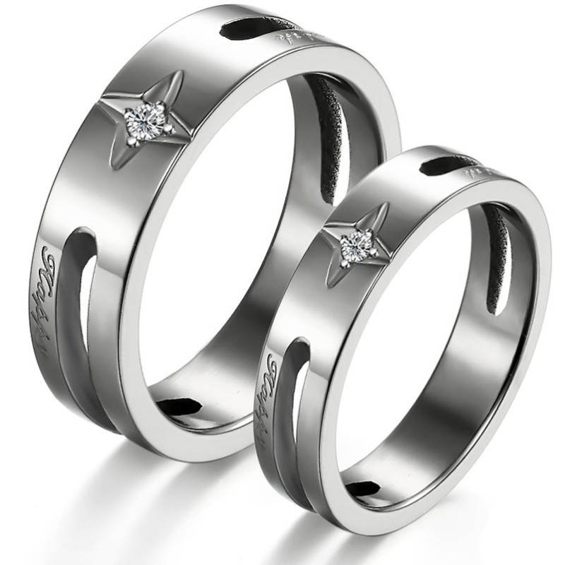 Stable Quality Star Titanium Ring For Lovers Stable Quality Star Titanium Ring For Lovers