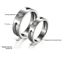 Stable Quality Star Titanium Ring For Lovers