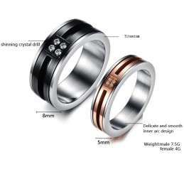 Complete In Specifications Wheel Shape Titanium Ring For Lovers