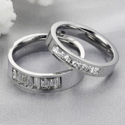 Wide Varieties Titanium Ring For Lovers With Rhinestone