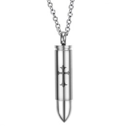 Well-Known For Its Fine Quality Bullet Shape Cross Titanium Necklace