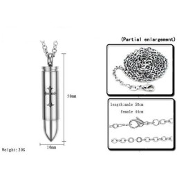 Well-Known For Its Fine Quality Bullet Shape Cross Titanium Necklace