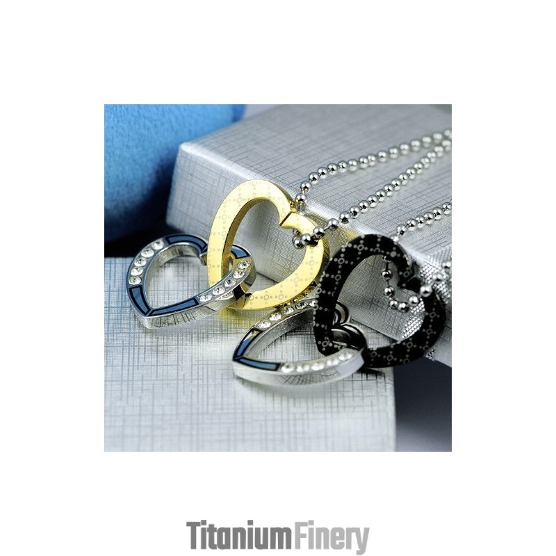 Fashion Couple Sweetheart Titanium Pendant And Necklace (One Pair)