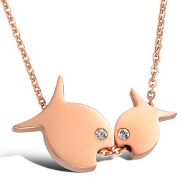 Selling Well All Over The World Fish Shape Titanium Necklace