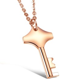 Reliable Reputation Female Key Titanium Necklace