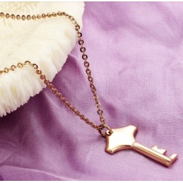 Reliable Reputation Female Key Titanium Necklace