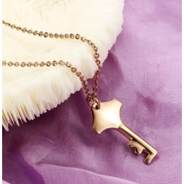 Reliable Reputation Female Key Titanium Necklace