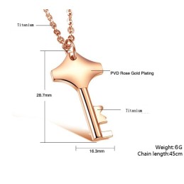 Reliable Reputation Female Key Titanium Necklace