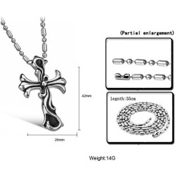 High Quality Male Cross Titanium Necklace