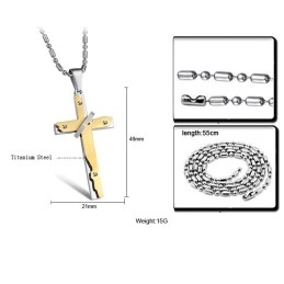 Wide Varieties Cross Titanium Necklace