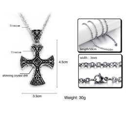 Wide Varieties Cross Titanium Necklace