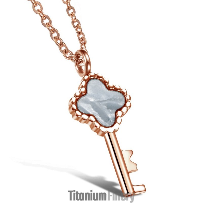 Complete In Specifications Female Key Titanium Necklace
