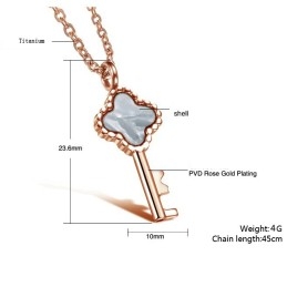 Complete In Specifications Female Key Titanium Necklace