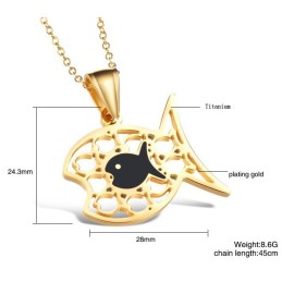 Quality And Quantity Assured Fish Shape Titanium Necklace