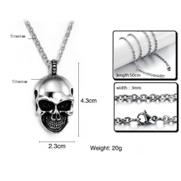 The King Of Quantity Skull Titanium Necklace
