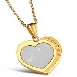 To Have A Long Story Female Sweetheart Shell Titanium Necklace