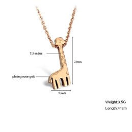 Durable In Use Giraffe Shape Titanium Necklace