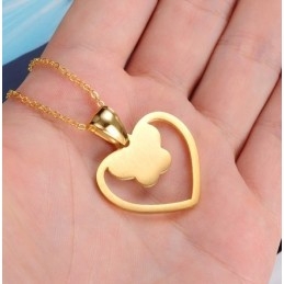 Well-Known For Its Fine Quality Female Butterfly Shape Titanium Necklace