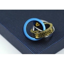 Fashion Three Color Rings Pendant And Titanium Necklace