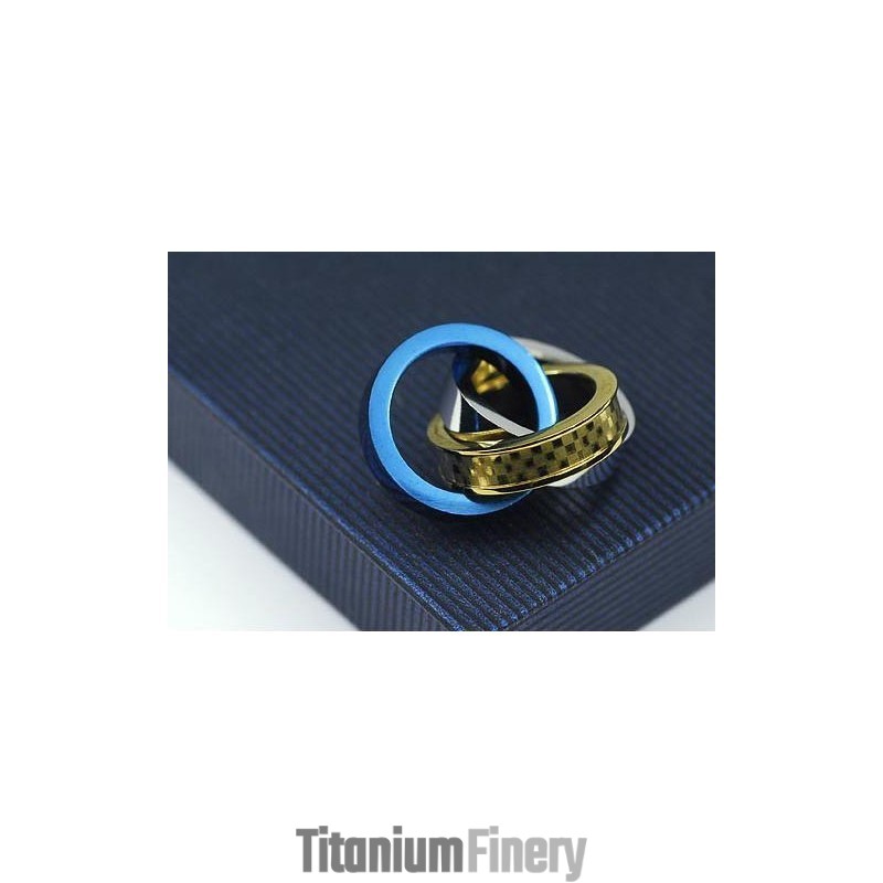 Fashion Three Color Rings Pendant And Titanium Necklace Fashion Three Color Rings Pendant And Titanium Necklace
