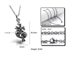 The King Of Quantity Male Cross Titanium Necklace