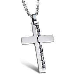 Quality And Quantity Assured Male Cross Titanium Necklace