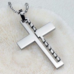 Quality And Quantity Assured Male Cross Titanium Necklace