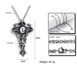 Wide Varieties Cross Titanium Necklace