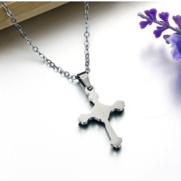 Excellent Quality Female Cross Titanium Necklace With Rhinestone