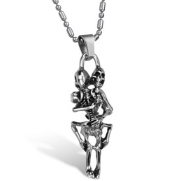 Stable Quality Male Skull Titanium Necklace