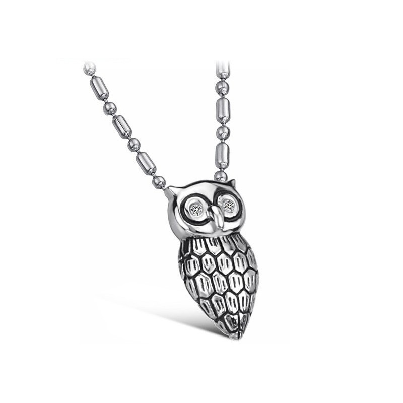 Wide Varieties Owl Shape Titanium Necklace